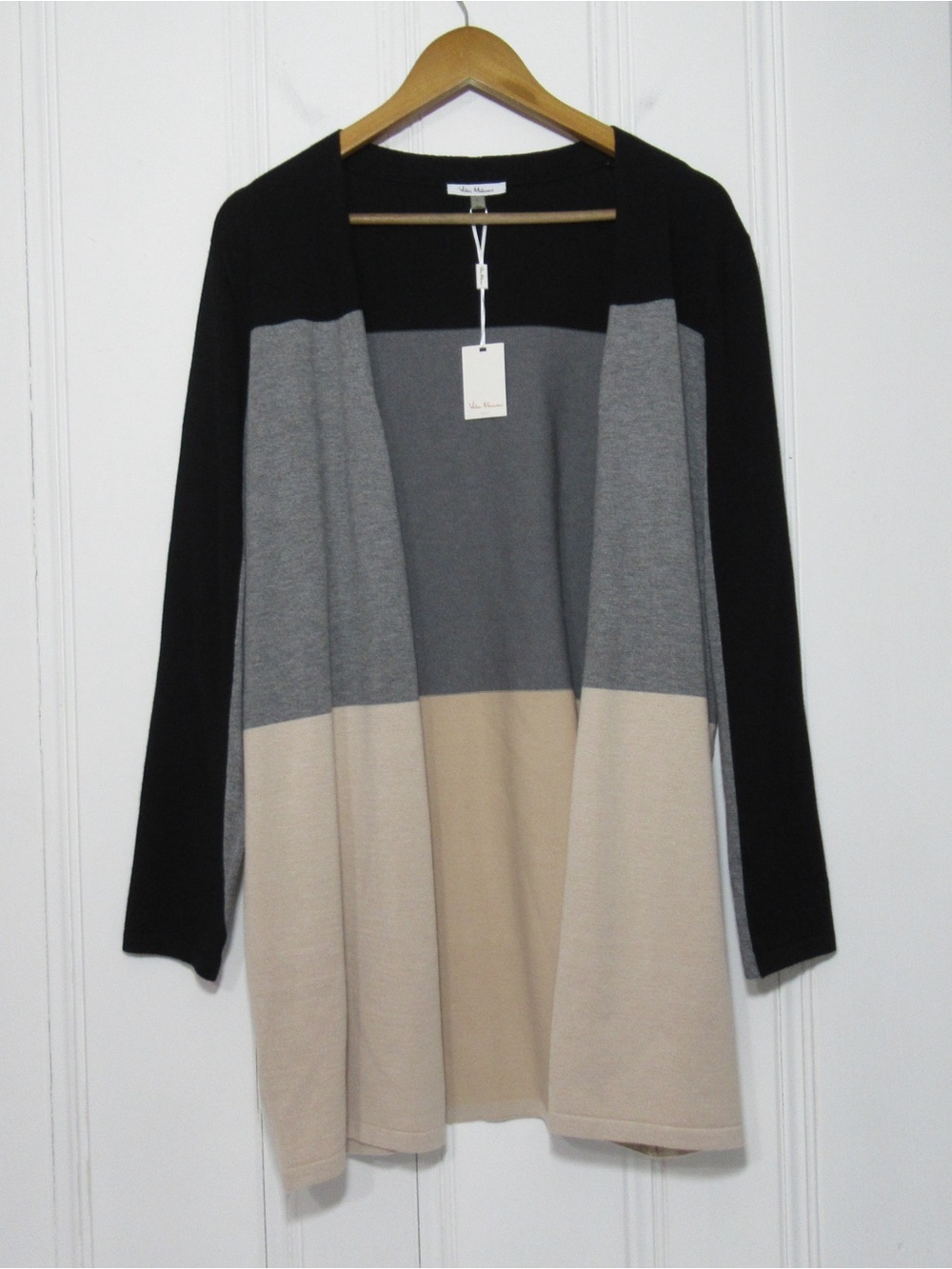 Vila Milano Colorblock Open Front Cardigan Size Large NWT